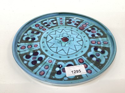 Lot 1295 - Troika pottery plate decorated with an abstract pattern in blue tones