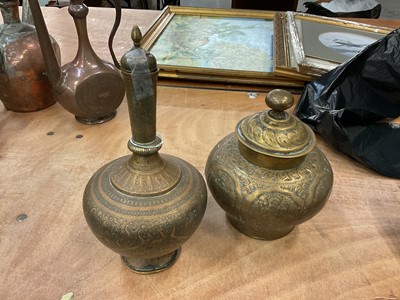 Lot 403 - Two Indian brass pots and covers