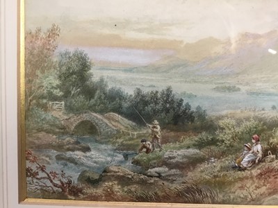 Lot 51 - A. Pernet, late 19th century, pair of watercolours of Derwentwater and Ellterwater, signed, 15cm x 20cm, in glazed gilt frames