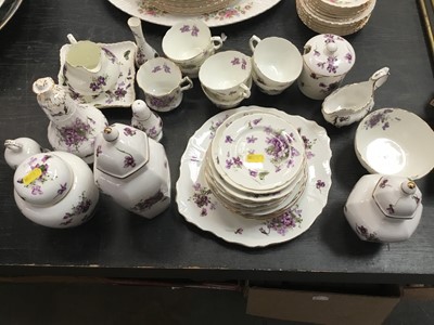 Lot 588 - Collection of Hammersley Victorian Violets pattern teaware, vases and other items.