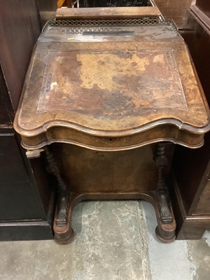 Lot 1069 - Victorian burr walnut davenport for restoration