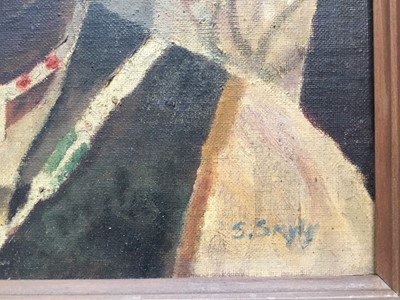 Lot 138 - African School, circa 1930s, oil on canvas - portrait of a young man, indistinctly signed