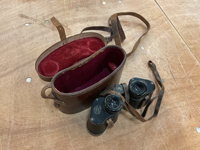 Lot 407 - Pair of vintage Ross Binoculars in original brown leather case