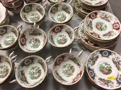 Lot 305 - Coalport Tulip Tree tea and dinner ware, together with other Coalport tea/ coffee ware including Broadway Blue, Montrose Pink and Ming Rose bowl