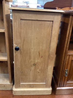 Lot 1048 - Old pine pot cupboard together with a small pine bookshelf (2)