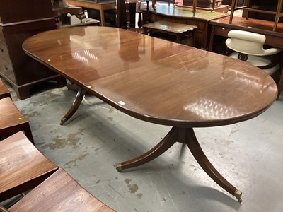 Lot 1071 - Georgian- mahogany twin pedestal dining table