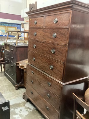 Lot 1070 - George III mahogany chest on chest