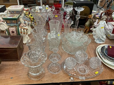 Lot 417 - Collection of cut and moulded glassware including 1953 Coronation commemorative