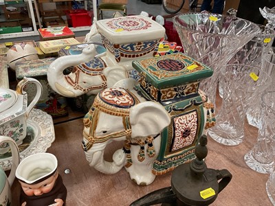 Lot 414 - Two decorative Chinese style elephant stands