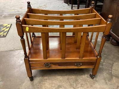 Lot 1085 - Georgian style yew wood Canterbury