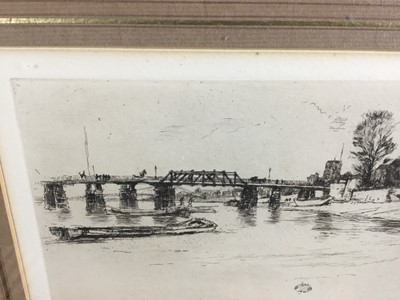 Lot 140 - James Abbott MacNeill Whistler (1834-1903), etching of Battersea Bridge, 13 x 20.5cm, framed