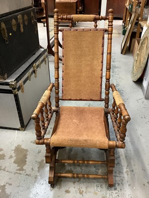 Lot 1059 - Late 19th century American rocking chair