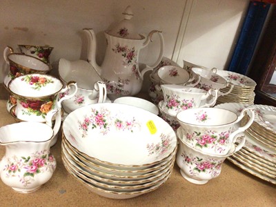Lot 343 - Royal Albert Lavender Rose tea, coffee and dinner ware, together with six Old Country Roses coffee cups