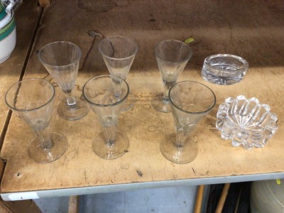 Lot 708 - Set 6 Regency wine glasses and other glass