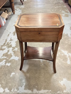 Lot 1118 - 19th century mahogany teapoy with brass inlay