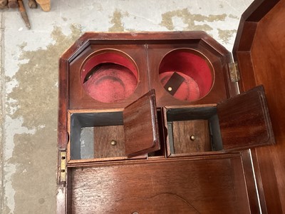 Lot 59 - 19th century mahogany teapoy with brass inlay
