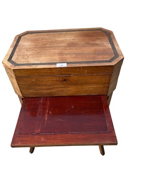 Lot 59 - 19th century mahogany teapoy with brass inlay