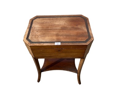 Lot 59 - 19th century mahogany teapoy with brass inlay