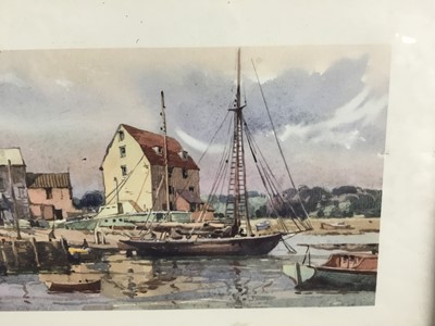 Lot 161 - Carriage print from a watercolour by Jack Marriott - Woodbridge Suffolk, 15cm x 41cm in original glazed frame