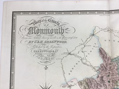 Lot 164 - Three antique hand coloured maps of Monmouthshire, published by Greenwood, Stockdale and Weller, unframed