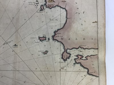 Lot 167 - Interesting 17th century map of South Wales: 'Milford Haven and Islands Adjacent by Captain G. Collins Hydrographer to their Majesties'