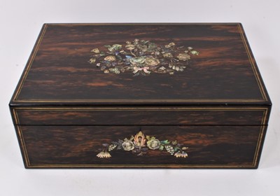 Lot 768 - Mid-19th century coromandel and mother of pearl inlaid writing box