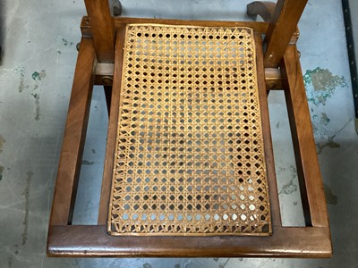 Lot 1062 - Victorian folding ladder back chair with cane seat