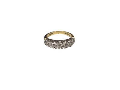 Lot 247 - Diamond seven stone half hoop eternity ring in 18ct yellow gold setting