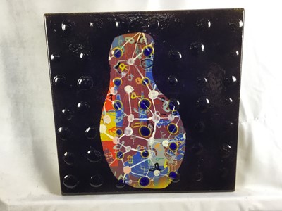 Lot 199 - Dale Devereux Barker, vitrous enamel on steel, 'Second Time Lucky', signed and titled verso, 30cm square