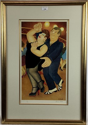 Lot 176 - Beryl Cook (1926-2008) signed limited edition offset lithograph - 'Dirty Dancing', 85/650, 53cm x 30cm, in glazed gilt frame