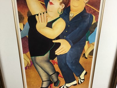 Lot 176 - Beryl Cook (1926-2008) signed limited edition offset lithograph - 'Dirty Dancing', 85/650, 53cm x 30cm, in glazed gilt frame