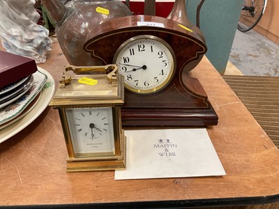 Lot 421 - Mappin & Webb carriage clock and another mantle clock