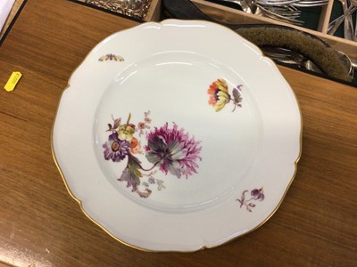 Lot 144 - KPM porcelain cabinet plate, decorated with flowers, marks to base