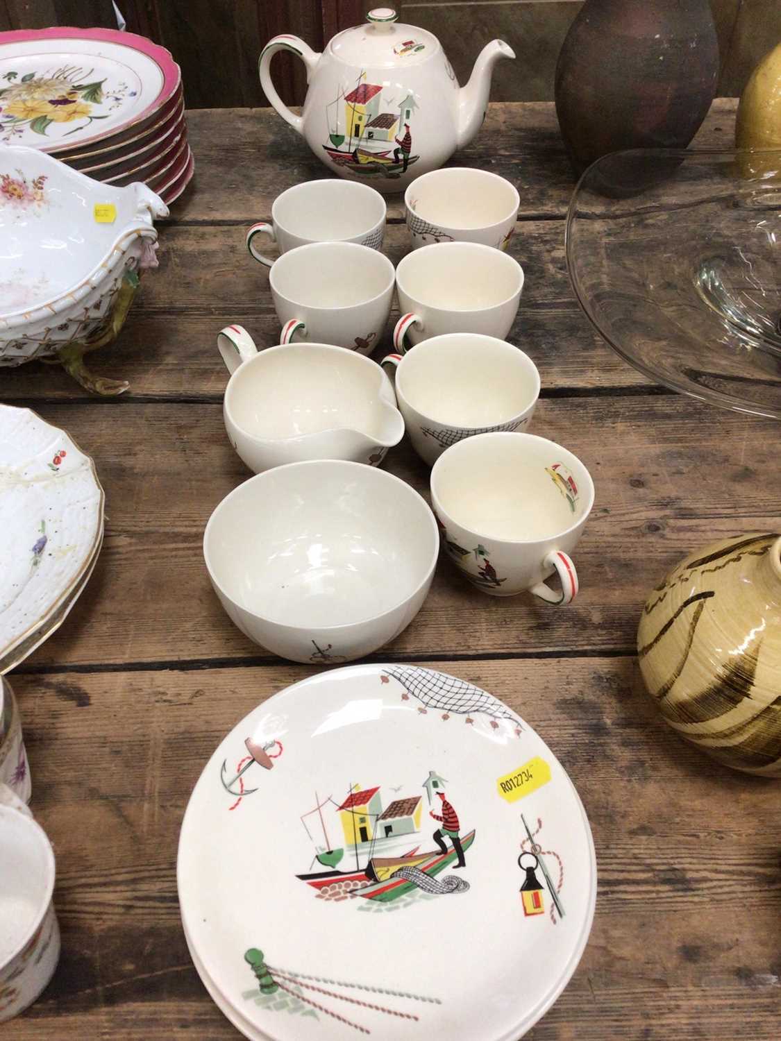 Lot 28 - Alfred Meakin Brixham pattern tea set, comprising teapot, milk jug, sugar bowl, six cups and saucers