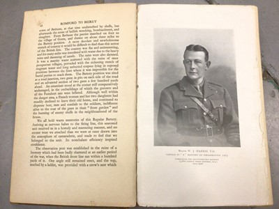 Lot 347 - Book- Edwin Blackwell and Edwin C. Axe 'Romford to Beirut via France, Egypt and Jericho', an outline of the war record of "B" Battery, 271st Brigade, R.F.A. Published by R.W. Hymphris, 1926