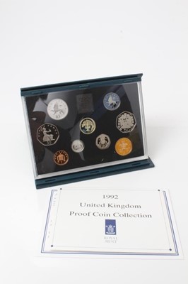 Lot 162 - G.B. - Royal mint nine coin proof set in case of issue 1992 (N.B. Blue case) to include 'European Community' 50p (1 coin set)