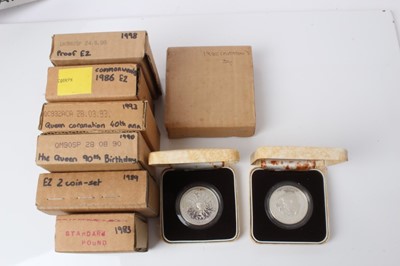 Lot 164 - G.B. - Royal Mint cased mixed silver proof coins to include commemorative Crowns Queen Mother 80th Birthday 1980, Charles & Diana 1981, Queen Mother 90th Birthday 1990....