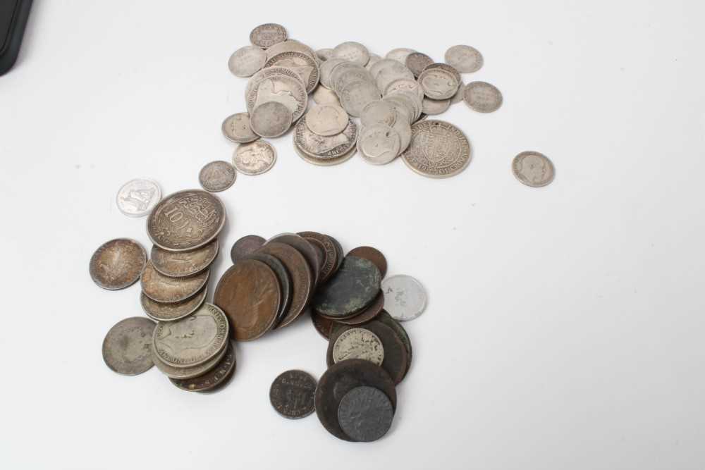 Lot 165 - World - Mixed coinage to include worn G.B. pre 1920 silver (N.B. Estimated face value £1.75) & others (Qty)