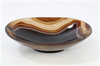 Lot 703 - 19th century carved brown agate oval dish...