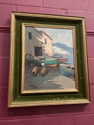 Lot 118 - Neapolitan School an Italian coastal scene, oil on canvas in gilt frame 49 x 39cm