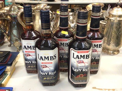 Lot 318 - Five bottles of Lamb's Navy rum, 700ml/70cl