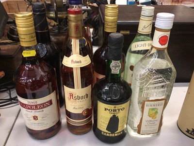 Lot 322 - Group of brandy, port, other spirits, liqueurs and miniatures