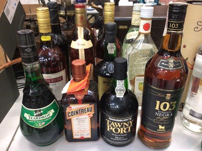 Lot 322 - Group of brandy, port, other spirits, liqueurs and miniatures