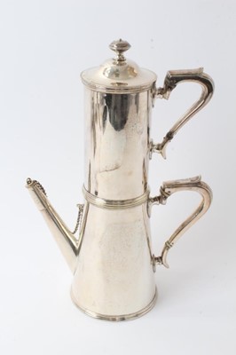 Lot 238 - Unusual Early 20th century silver plated coffee cafetière.
