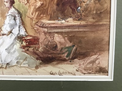 Lot 42 - Charles Cattermole (1832-1900) watercolour - The Artists Studio, signed, 18cm x 31cm, in glazed gilt frame