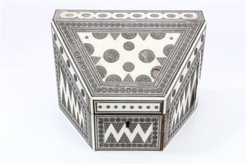 Lot 711 - Late 19th century Indian inlaid ivory and...