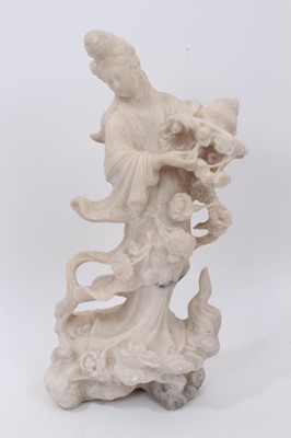 Lot 1013 - Chinese carved soapstone figure of Guanyin