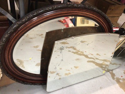 Lot 370 - Vintage Melvyn sad duck wall mirror, oval wooden framed mirror and others (5)
