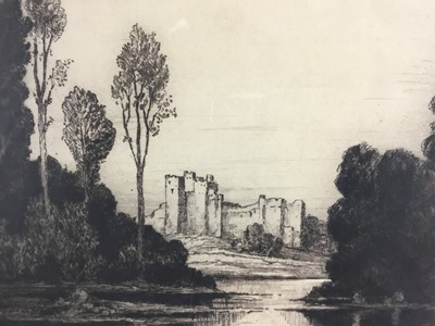 Lot 223 - Andrew Fairbairn AFFLECK (1874/75-1935/36), etching of Ludlow Castle, signed in pencill, framed and glazed