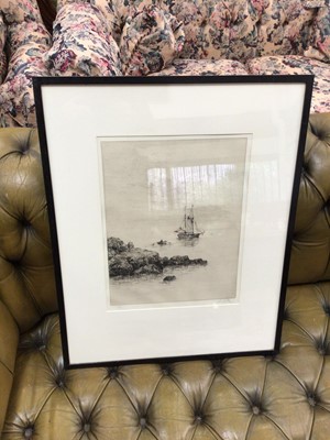 Lot 528 - Sydney Mackenzie LITTEN (1887-1934), etching entitled 'Becalmed', signed in pencil and numbered 36/75, framed and glazed